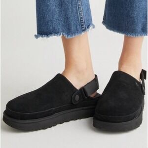 UGG Goldenstar Clogs Black Suede size 7